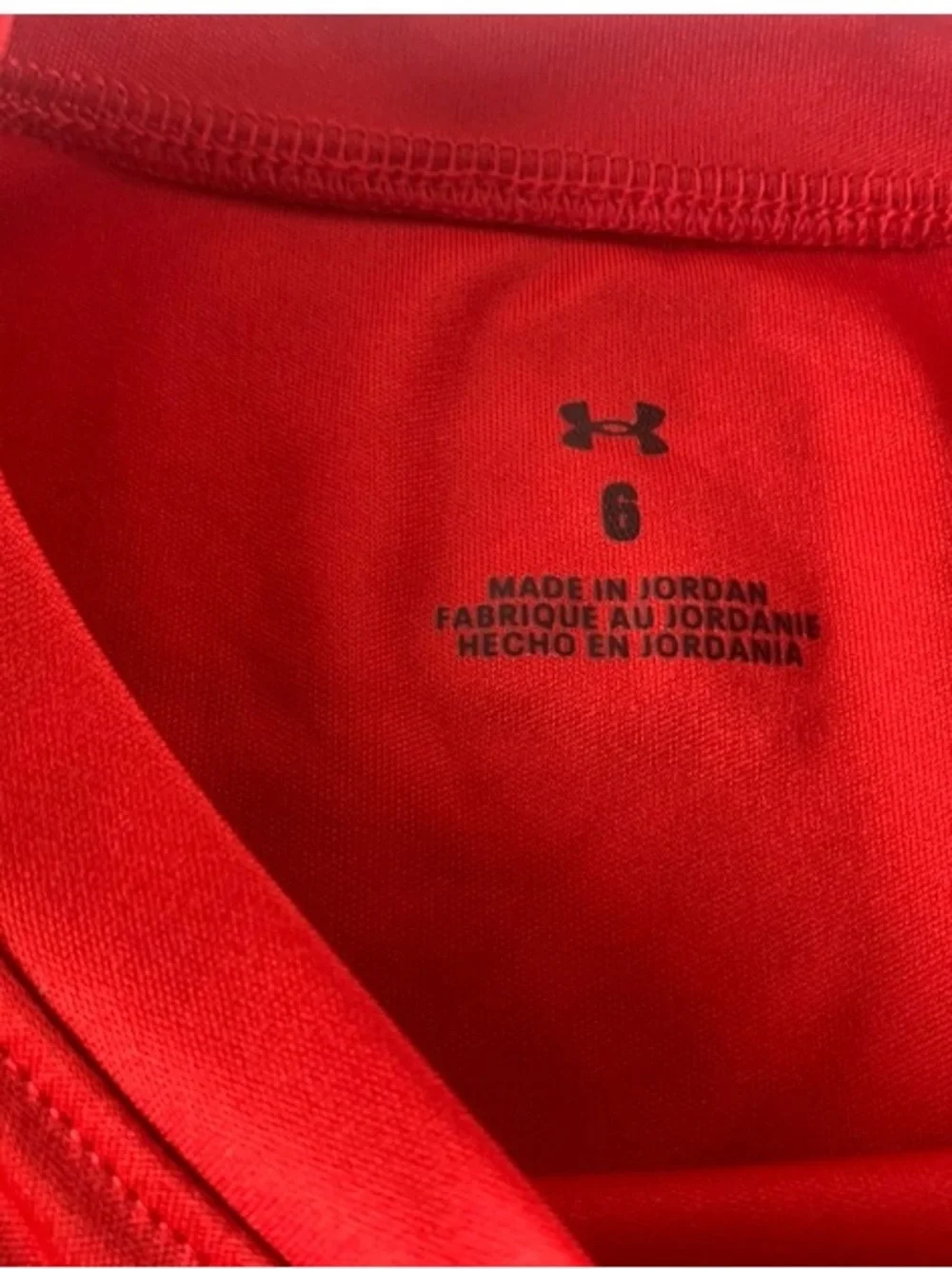 Boys Under Armour Shirt Size 6 Red Short Sleeve School Summer Top Active Sports
